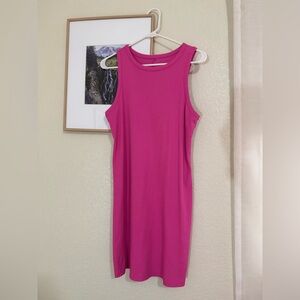 a new day Ribbed Pink Midi Dress